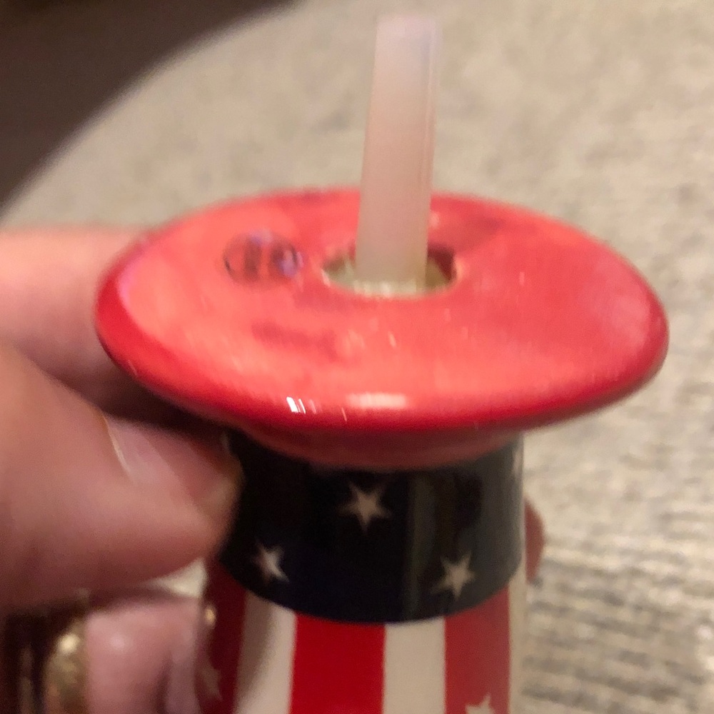 Nora Fleming Uncle Sam hat patriotic red white blue ceramic attachment - Picture 6 of 6